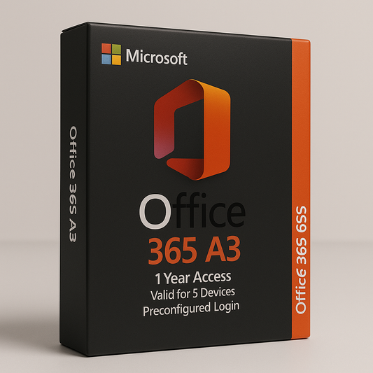 Office 365 A3 Account – 1 Year License – 5 Devices – Online & Offline Access